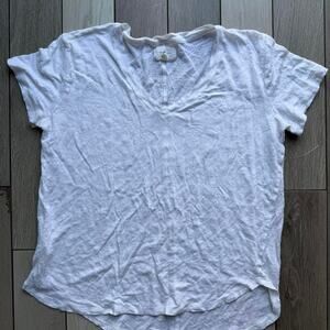 White linen v neck shirt linenlove